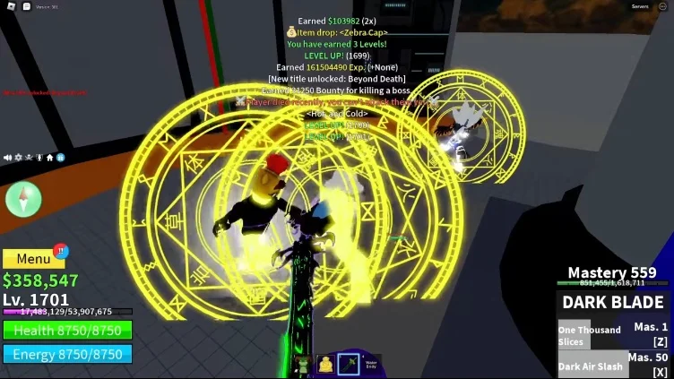 Zebra Cap received as a drop after defeating Order.