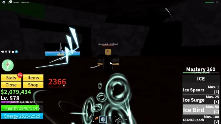 Fighting the Mob Leader boss