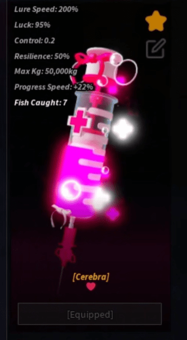 Showcase of the Cerebra Rod stats and visual design