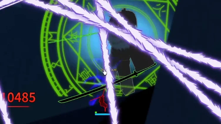 Combat scene featuring the player fighting the Order Raid Boss.