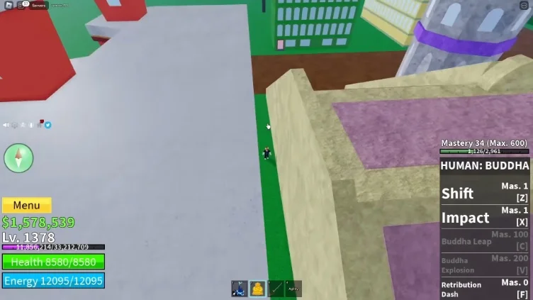 The player showing a potential spawn location for the red flower.