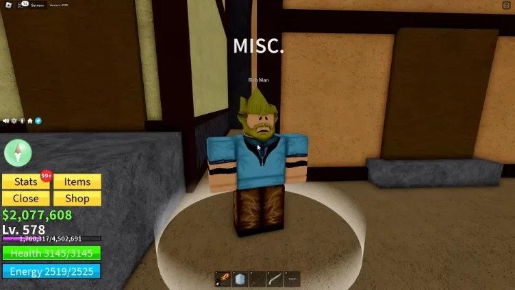 Interacting with the Rich Man NPC