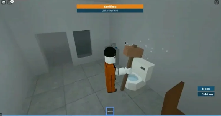 Breaking a toilet to escape.