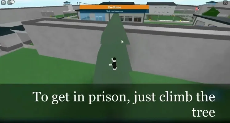 Climbing a tree to escape.