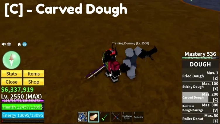 Dough fruit [V] move Restless Dough Barrage.