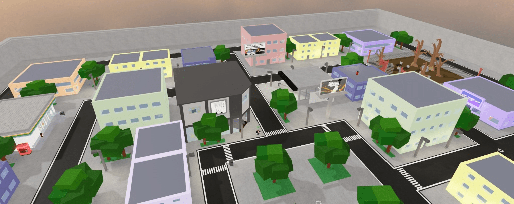 birdseye view of the map