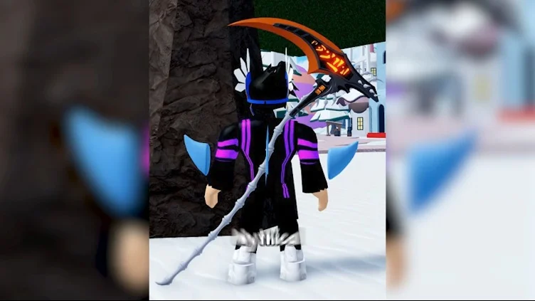 Player holding the Hallow Scythe weapon.