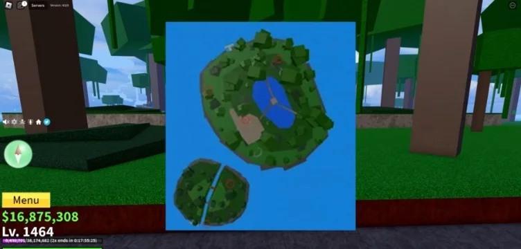 Map of Jungle Island with green button locations