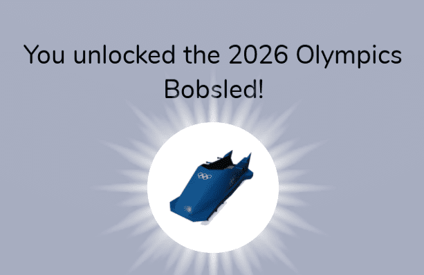 The official unlock notification for the Week 2 Bobsled reward