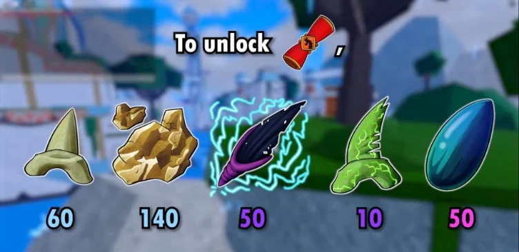 Required materials for crafting the Mythical Scroll.