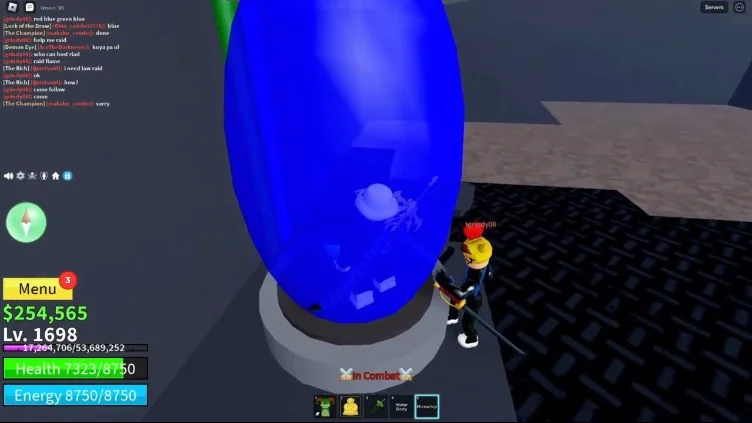 Activating the Order raid console.