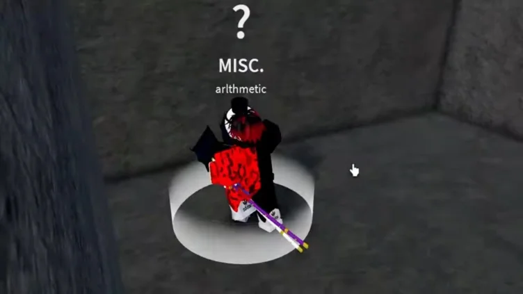 Player standing in front of the Arthemetic NPC inside the facility.