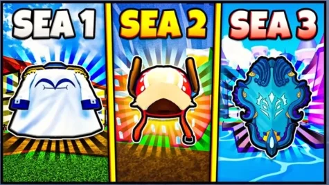 Blox Fruits top 5 accessories by sea infographic.