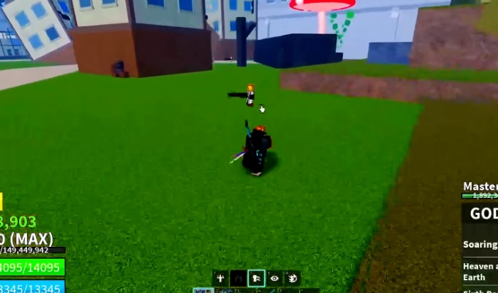 Godhuman fighting style usage in Blox Fruits.