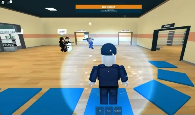 Guard character in the armory.