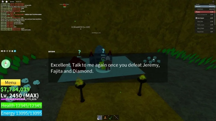 Arowe NPC located in the hidden room under Diamond Hill.