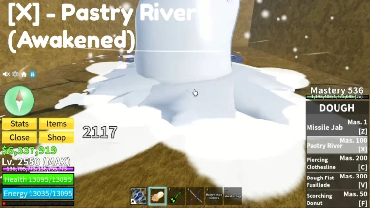 Awakened Dough fruit [X] move Pastry River.