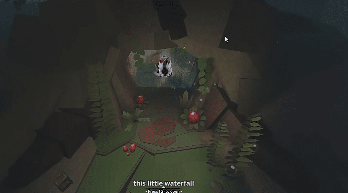 Waterfall cave entrance in the Sunken Wilds biome