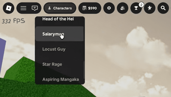 The character selection menu showing the new 'Salaryman' option