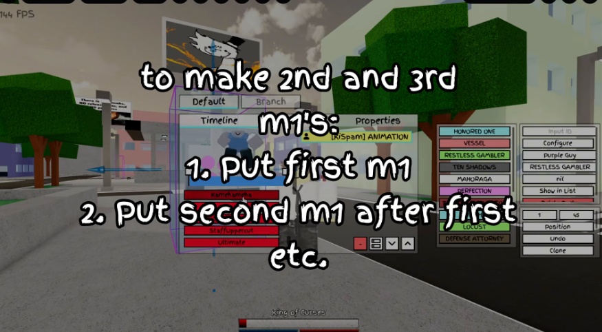 Instructions for creating chained melee attacks in the editor.