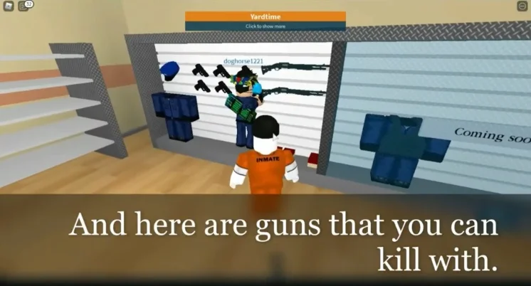 Inside the armory in Prison Life.