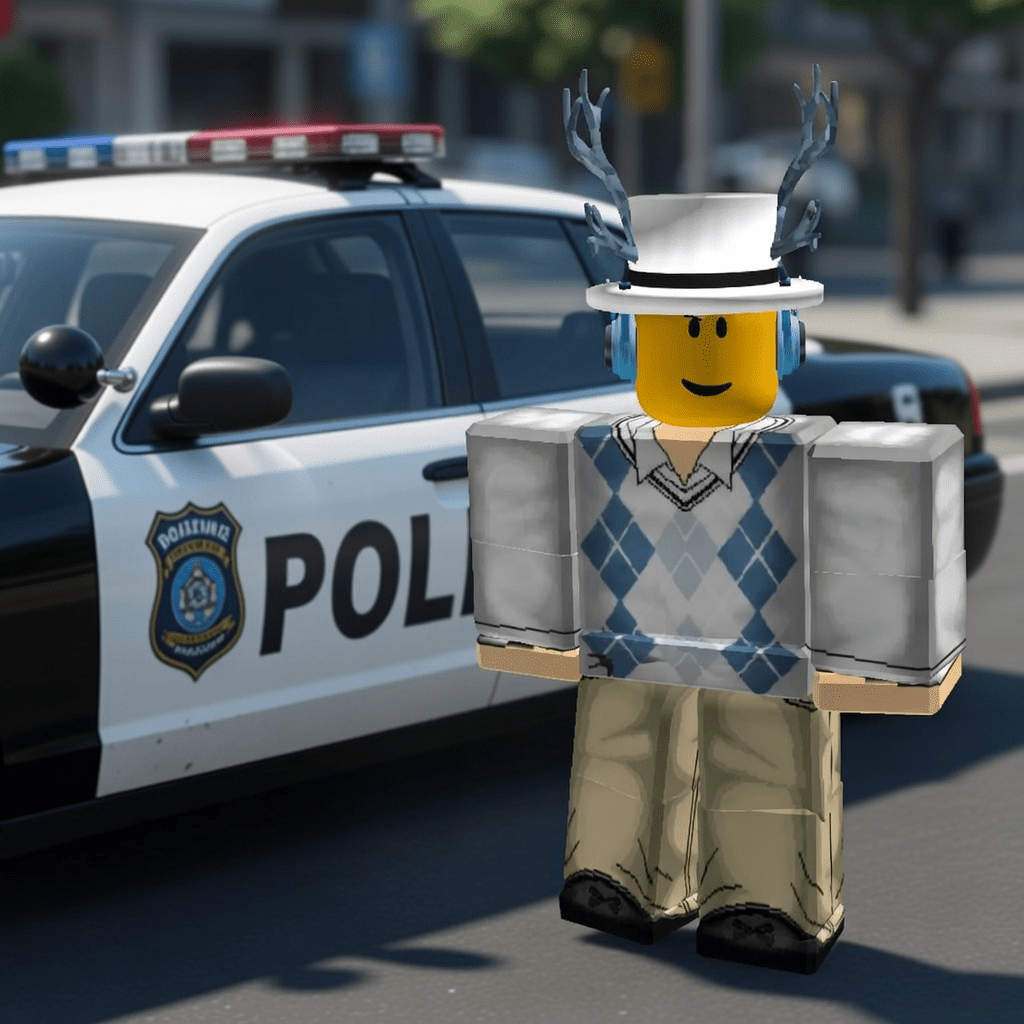 Aesthetical standing by a police car