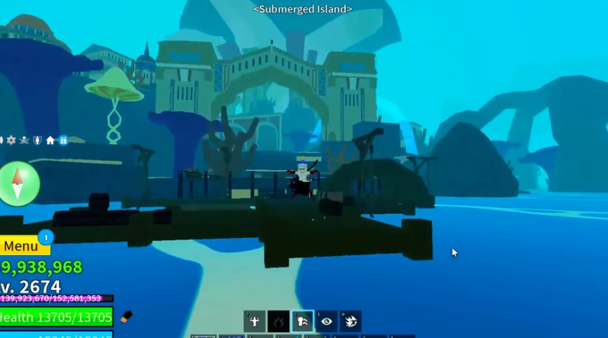 The player's character uses an ability against a Sea Chanter enemy.