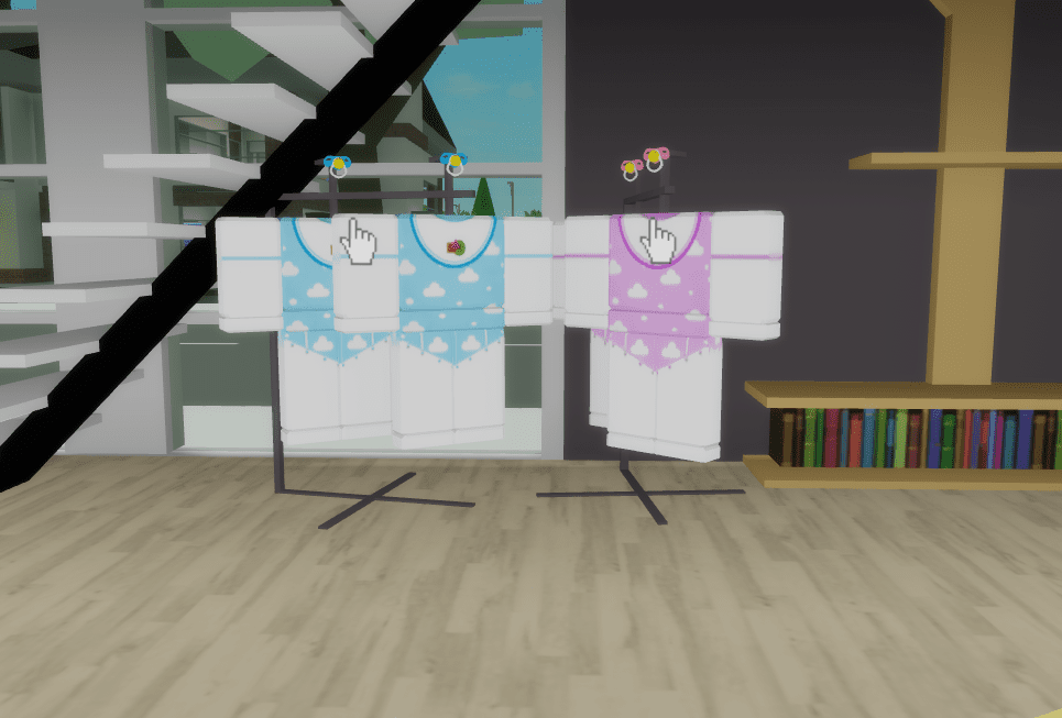 daycare showing racks with baby clothes