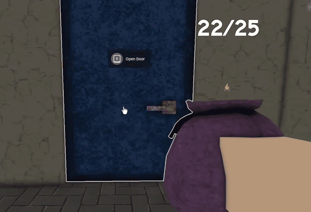 Player performing the "Door Glitch" with a Giant Sack