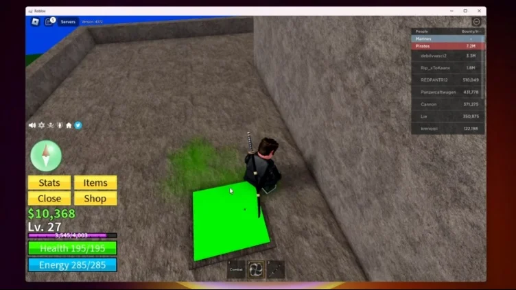 Player standing on a button on a sandy roof