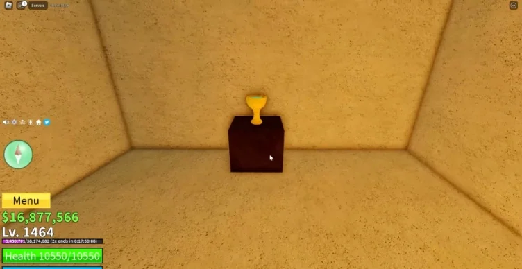 Filled cup in Frozen Village cave