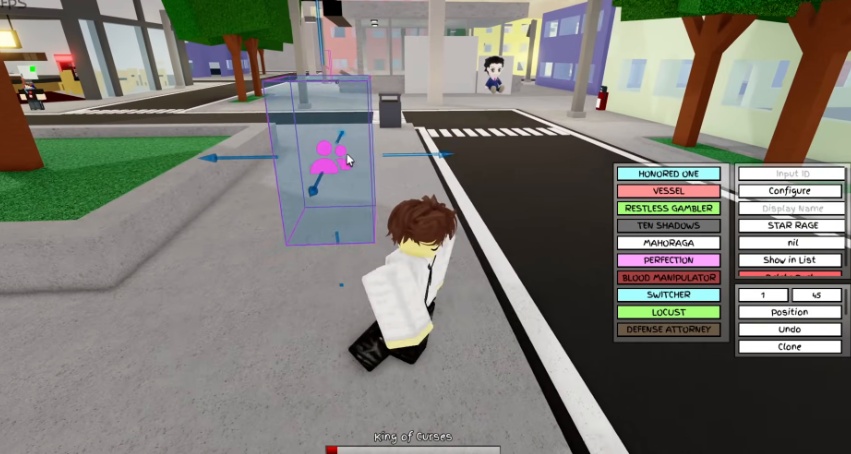 Jujutsu Shenanigans custom character creation interface.