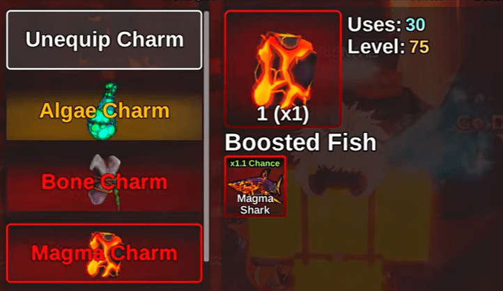 Magma charm in the inventory