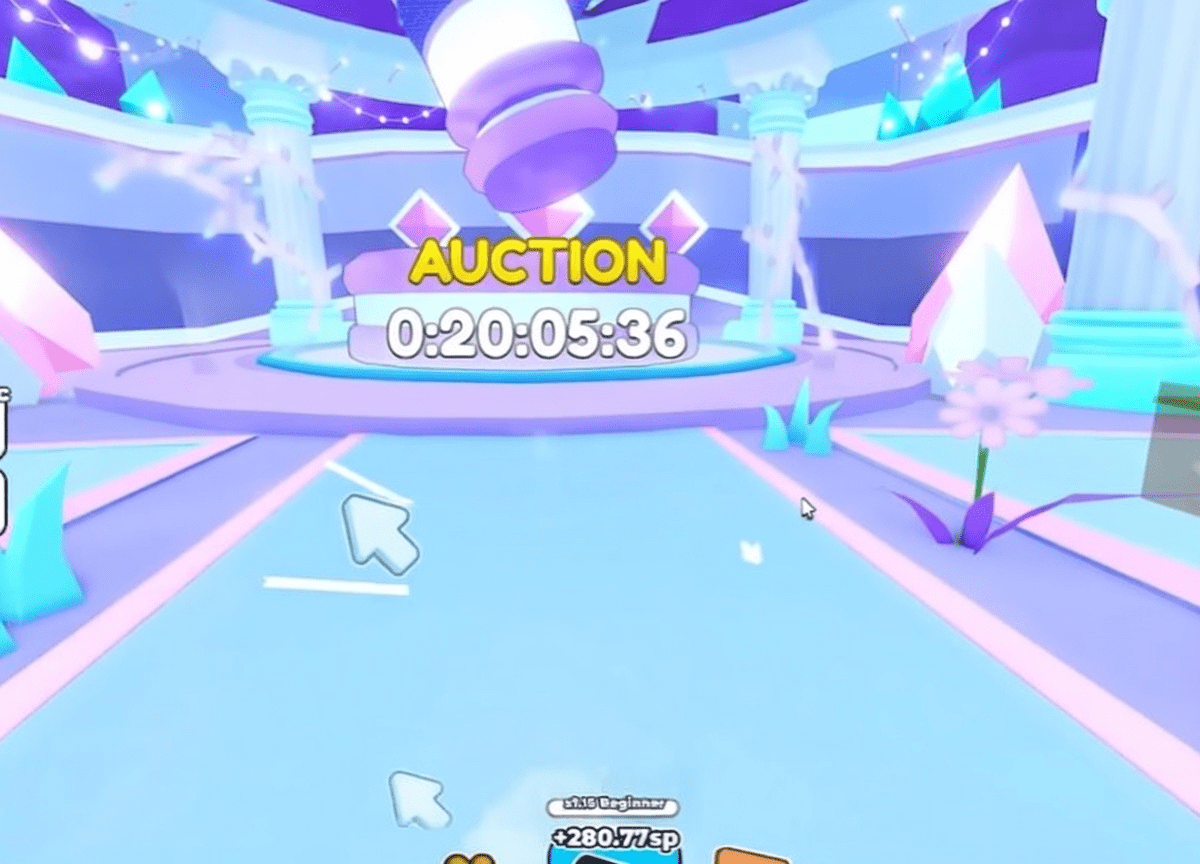 The new Auction House area in the Trading Plaza featuring a large countdown timer