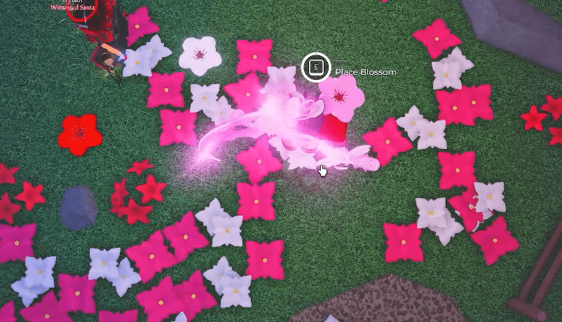 Pink Blossom Location: Player picking up the Pink Blossom