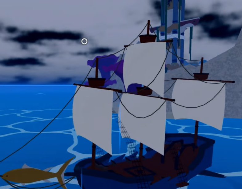 The Guardian boat in Blox Fruits, formerly the Swan boat, displayed in-game