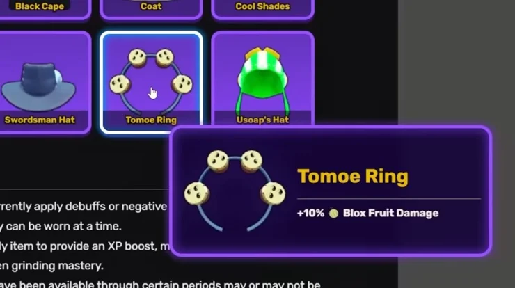 Tomoe Ring stats panel.