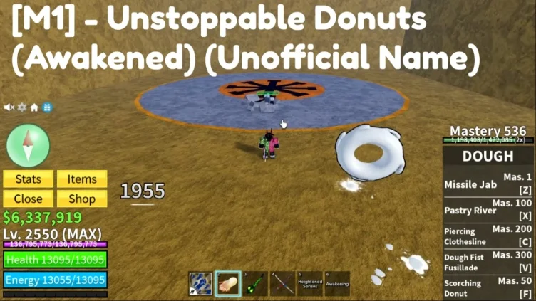 Awakened Dough fruit [M1] attack.